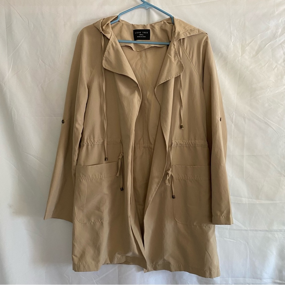 LOVE TREE Faux Suede Trench, Never Worn, Like New